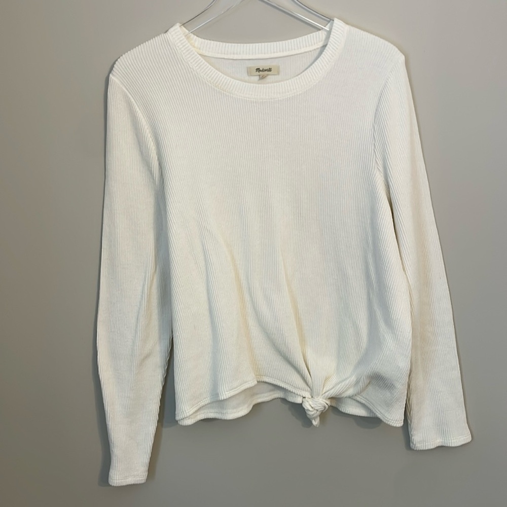 Madewell White Long Sleeve Top Size XL